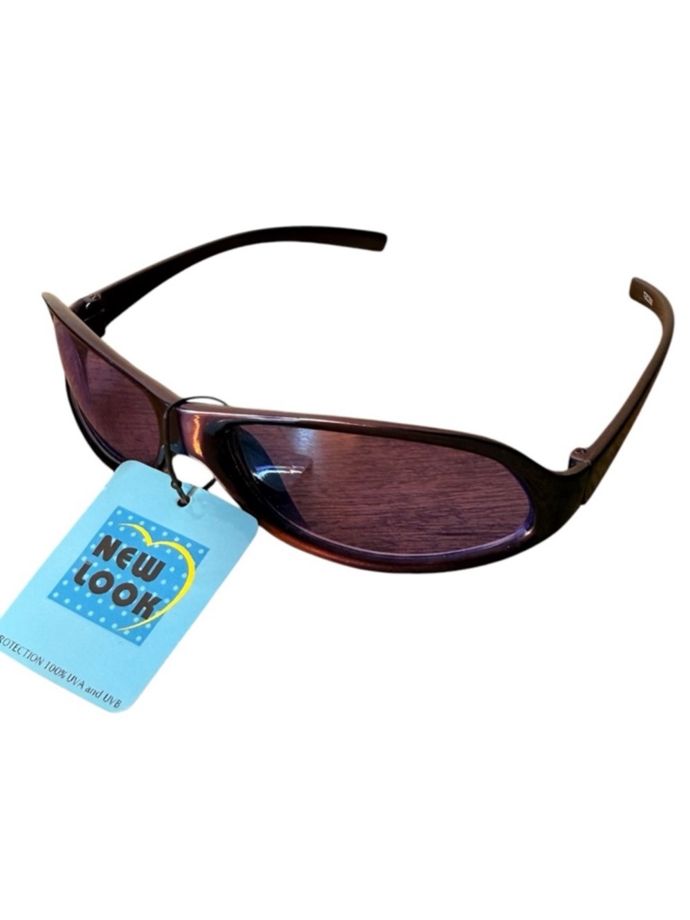 MEISHI NEW LOOK New Sunglasses Purple Frames Blue Lenses Upside Down